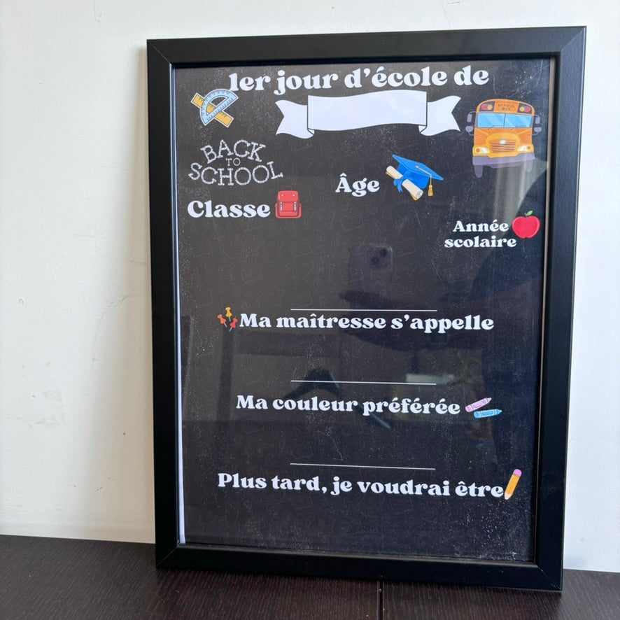 Pancarte rentrée scolaire.